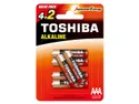 BRW лужні батарейки 6 шт, червоні лужні 1.5V AAA/LR03 Toshiba 079746 фото thumb №1