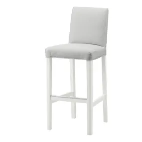 IKEA BERGMUND БЕРГМУНД, барний стілець зі спинкою, білий / ОРРСТА світло-сірий, 75 см 093.881.91 фото
