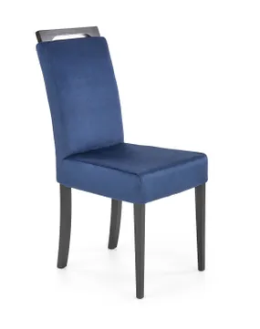 Кухонний стілець HALMAR CLARION 2 чорний/темно-синій (1шт=2шт) фото