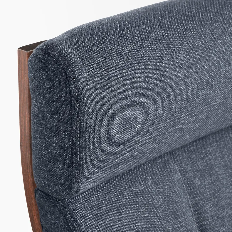 IKEA POÄNG ПОЭНГ, кресло с табуретом для ног, коричневый / каштановый синий 095.021.58 фото №3