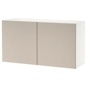 IKEA BESTÅ БЕСТО, комбинация настенных шкафов, белый Lappviken / светло-серый / бежевый, 120x42x64 см 694.408.55 фото