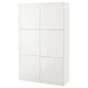IKEA BESTÅ БЕСТО, комбинация для хранения с дверцами, белый / Сельсвикен глянцевый / белый, 120x42x193 см 190.575.29 фото thumb №1