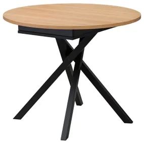 IKEA GRANSTORP ГРАНСТОРТ, розкладний стіл, дуб/чорний, 90/120x90 см 005.115.34 фото