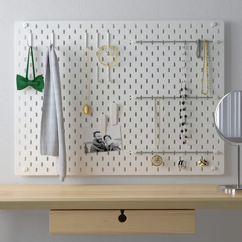 IKEA SKÅDIS СКОДИС, настенная панель, комбинация, белый, 76x56 см 492.166.97 фото №1