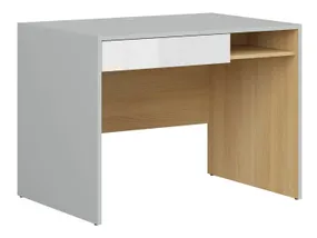 Письменный стол BRW Nandu, 100х70 см, светло-серый / дуб польский / белый глянцевый BIU1S-JSZ/DP/BIP фото