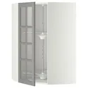 IKEA METOD МЕТОД, кутова настін шафа / об сек / скл двер, білий / сірий Бодбін, 68x100 см 993.949.70 фото thumb №1