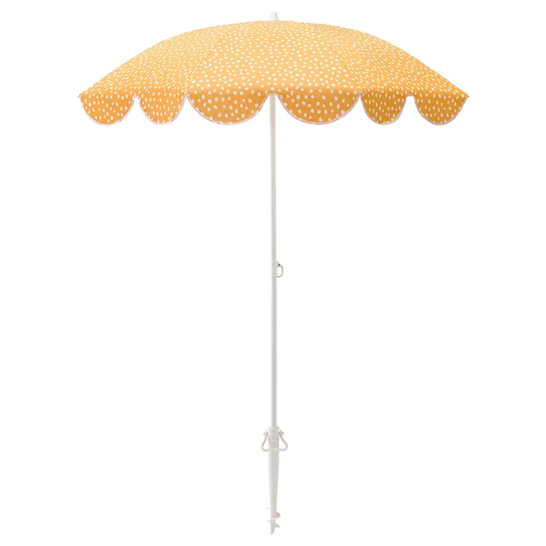 IKEA STRANDÖN СТРАНДЁН, зонт от солнца, желтый / белый пунктир, 140 см 705.227.65 фото №1