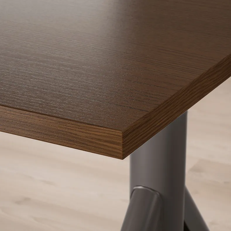 IKEA IDÅSEN ІДОСЕН, стіл регульований, коричневий/темно-сірий, 120x70 см 792.809.55 фото №6