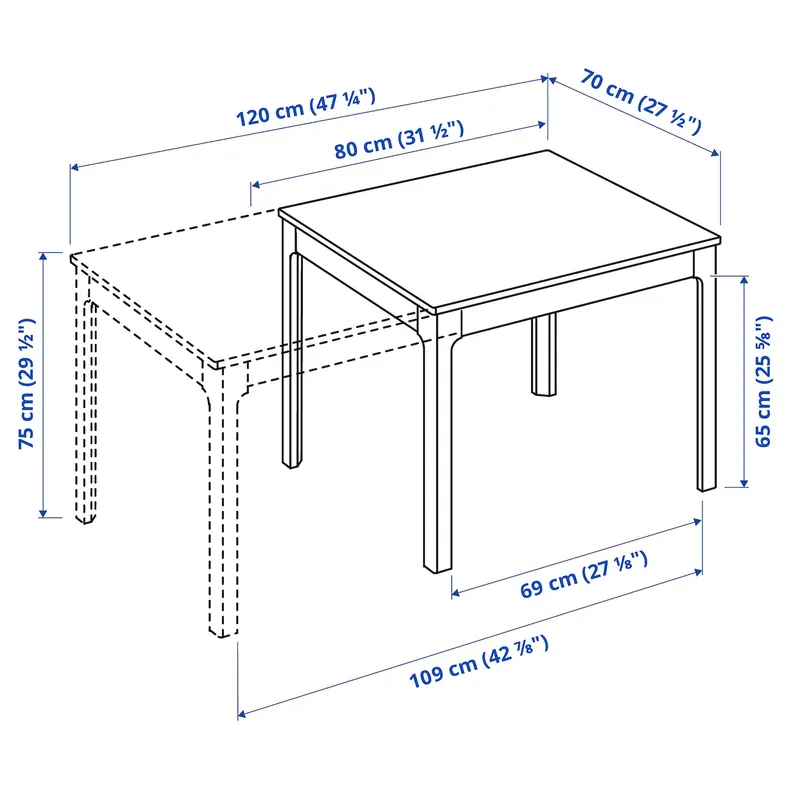 IKEA EKEDALEN ЭКЕДАЛЕН / INGOLF ИНГОЛЬФ, стол и 4 стула, белый / белый, 80 / 120 см 694.829.68 фото №7