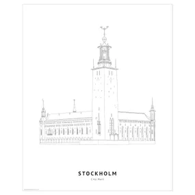 IKEA BILD БІЛЬД, постер, Ратуша, Стокгольм, 40x50 см 605.816.56 фото