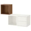 IKEA EKET ЕКЕТ, настінна комбінація для зберігання, білий / під горіх, 105x35x70 см 094.903.20 фото thumb №1