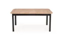 Кухонний стіл розкладний HALMAR FLORIAN 160-228x90 см, стільниця - дуб артисан, ніжки - чорні фото thumb №1
