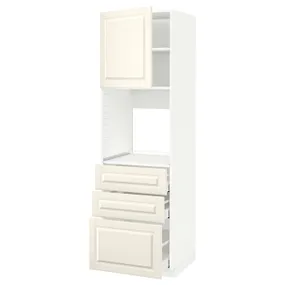 IKEA METOD МЕТОД / MAXIMERA МАКСИМЕРА, высокий шкаф д / духовки / дверь / 3ящика, белый / бодбинские сливки, 60x60x200 см 894.628.65 фото