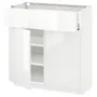 IKEA METOD МЕТОД / MAXIMERA МАКСИМЕРА, напольный шкаф с ящиком / 2дверцами, белый / Рингхульт белый, 80x37 см 994.634.64 фото