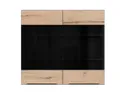 BRW Sole L6 80 см верхний кухонный шкаф с витриной дуб галифакс природа, Черный/дуб галифакс натур FM_G_80/72_LV/PV-CA/DHN фото thumb №1