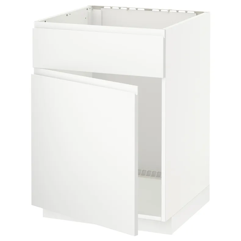 IKEA METOD МЕТОД, шкаф под мойку / дверь / фасад, белый / Воксторп матовый белый, 60x60 см 194.672.58 фото №1