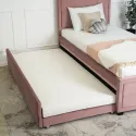 Ліжко односпальне оксамитове MEBEL ELITE ELIF Velvet, 90x200 см з додатковим спальним місцем, рожевий фото thumb №4