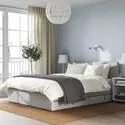 IKEA GLADSTAD ГЛАДСТАД, ліжко м'як оббивк, 2коробки д / збер, Кабуса світло-сірий, 140x200 см 094.067.98 фото thumb №2