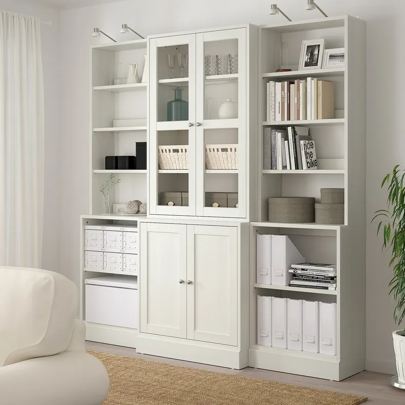 IKEA HAVSTA ХАВСТА, комбін д / зберіг зі склян дверцятами, білий, 203x47x212 см 792.659.26 фото №2