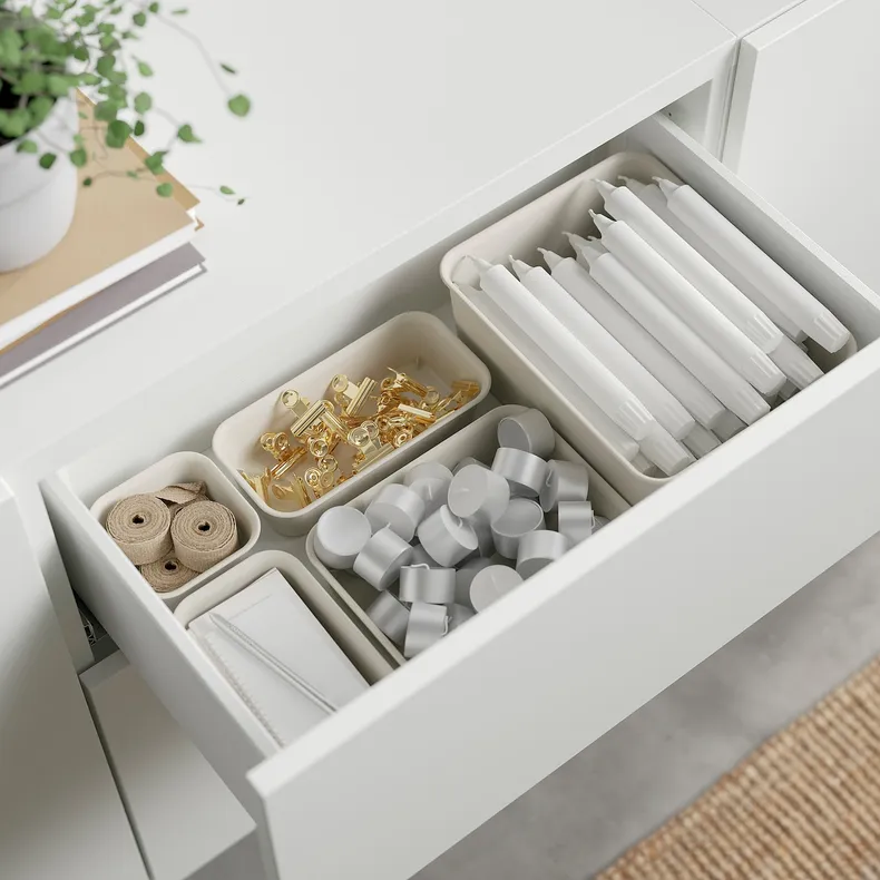 IKEA BESTÅ БЕСТО, модуль для зберігання із шухлядами, біла тополя Студсвікен / Стуббарп / біла тополя, 180x42x74 см 794.240.39 фото №6