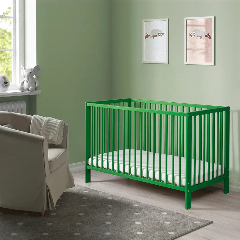 IKEA GULLIVER ГУЛЛИВЕР, кроватка детская, зеленый, 60x120 см 205.895.03 фото №9