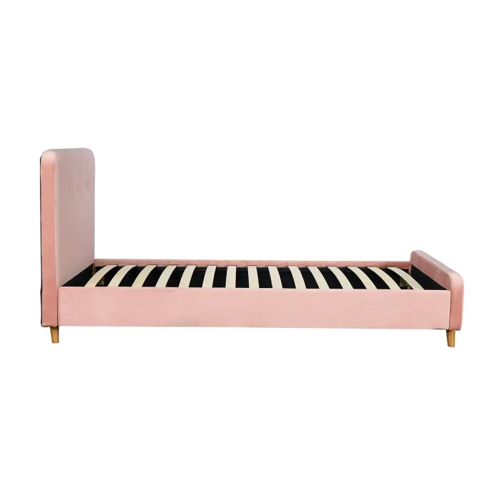 Кровать односпальная бархатная 90x200 MEBEL ELITE MIKEL Velvet, розовый фото №12