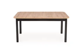 Кухонний стіл розкладний HALMAR FLORIAN 160-228x90 см, стільниця - дуб артисан, ніжки - чорні фото