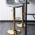 Барний стілець оксамитовий MEBEL ELITE ARCOS Velvet, сірий / золотий фото thumb №7