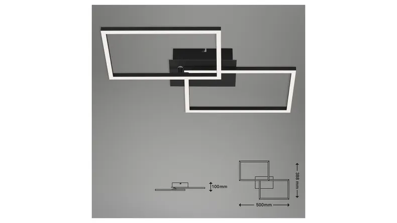 BRW Frame Led 2-позиционный потолочный светильник с таймером черный 085496 фото №6