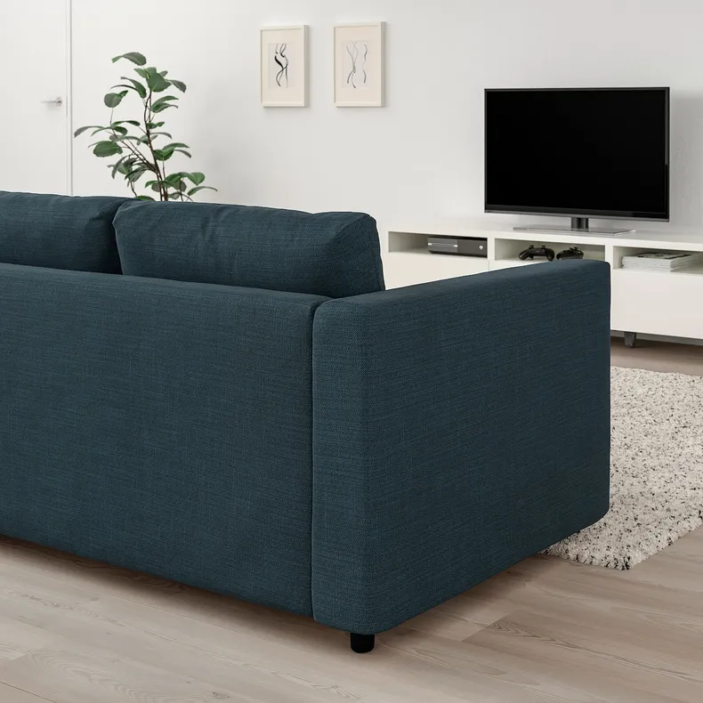 IKEA VIMLE ВИМЛЕ, 5-местный угловой диван, Темно-синий 194.343.57 фото №2