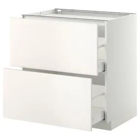IKEA METOD МЕТОД / MAXIMERA МАКСИМЕРА, напольный шкаф / 2фронт панели / 2ящика, белый / белый, 80x60 см 299.203.57 фото