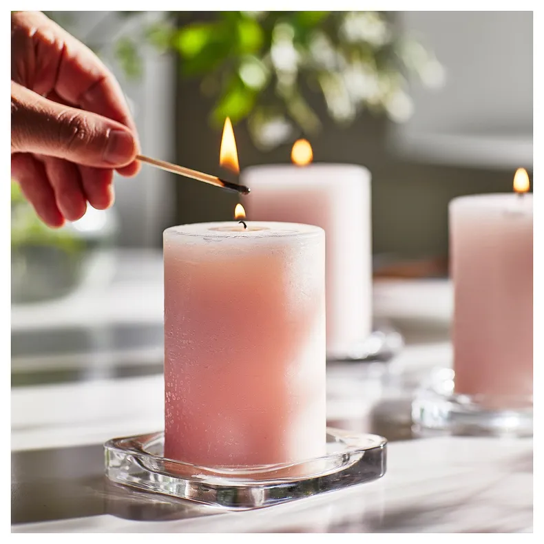 IKEA LUGNARE ЛУГНАРЕ, ароматическая формовая свеча, жасмин / розовый, 30 часов. 105.021.38 фото №2