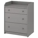 IKEA HAUGA ХАУГА, комод с 3 ящиками, серый, 70x84 см 404.568.99 фото thumb №1