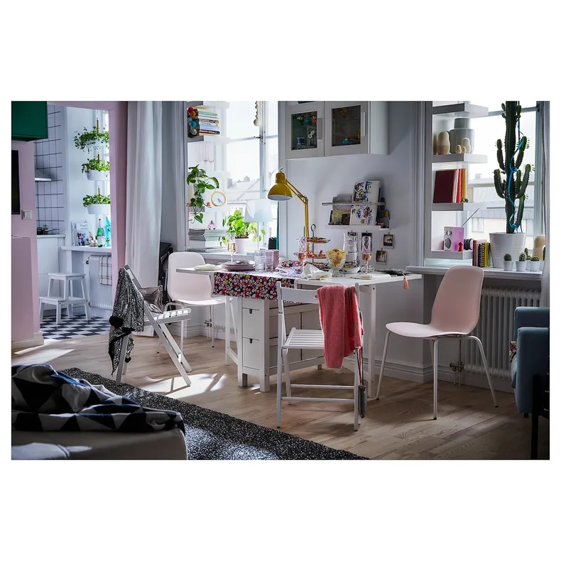 IKEA NORDEN НОРДЕН, стіл-книжка, білий, 26/89/152x80 см 104.238.86 фото №7
