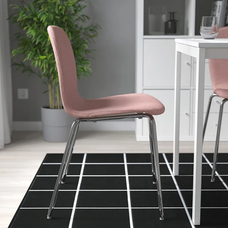 IKEA KARLPETTER КАРЛПЕТТЕР, стул, Окрашенный светло-розовый / серый хром 194.814.57 фото №2