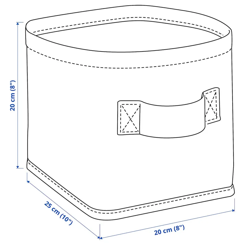 IKEA PURRPINGLA, корзина, ткань/бежевый, 25x20x20 см 505.919.53 фото №7