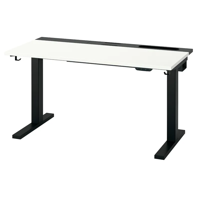 IKEA MITTZON МІТТЗОН, стіл регульований, електричний білий / чорний, 120x60 см 095.261.16 фото №2