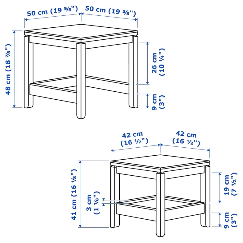 IKEA HAVSTA ХАВСТА, комплект столов, 2 шт, серо-бежевый 405.655.58 фото №2