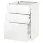 IKEA METOD МЕТОД / MAXIMERA МАКСИМЕРА, напольный шкаф с 3 ящиками, белый / Рингхульт белый, 60x60 см 990.496.63 фото
