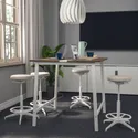 IKEA MITTZON МІТТЗОН, стіл для конференцій, шпон волоського горіха/білий, 140x108x105 см 695.334.73 фото thumb №2