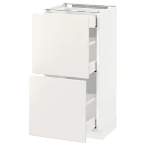 IKEA METOD МЕТОД / MAXIMERA МАКСИМЕРА, напольный шкаф / 2фасада / 3ящика, белый / белый, 40x37 см 290.516.78 фото