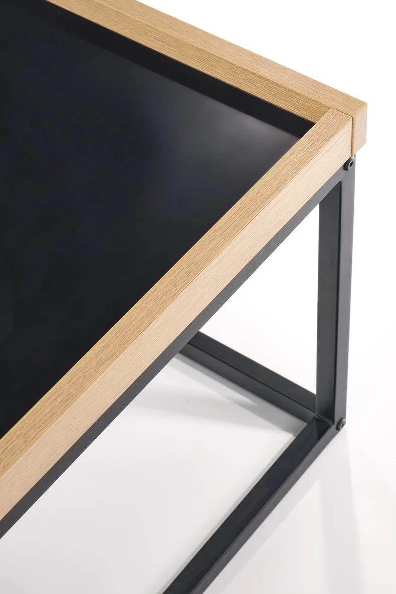 Журнальный столик деревянный HALMAR VESPA, 100x60 см, столешница: натуральная, ножки из металла: черные фото №6