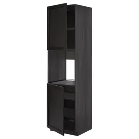 IKEA METOD МЕТОД, висока шафа для дух, 2 дверцят / пол, чорний / Лерхіттан, пофарбований у чорний колір, 60x60x220 см 194.644.34 фото