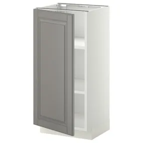 IKEA METOD МЕТОД, напольный шкаф с полками, белый / бодбинский серый, 40x37 см 794.682.26 фото