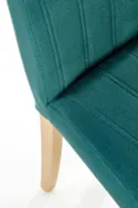 Кухонний стілець HALMAR DIEGO 3 стьобані смужки, дуб медовий/темно-зелений фото thumb №5