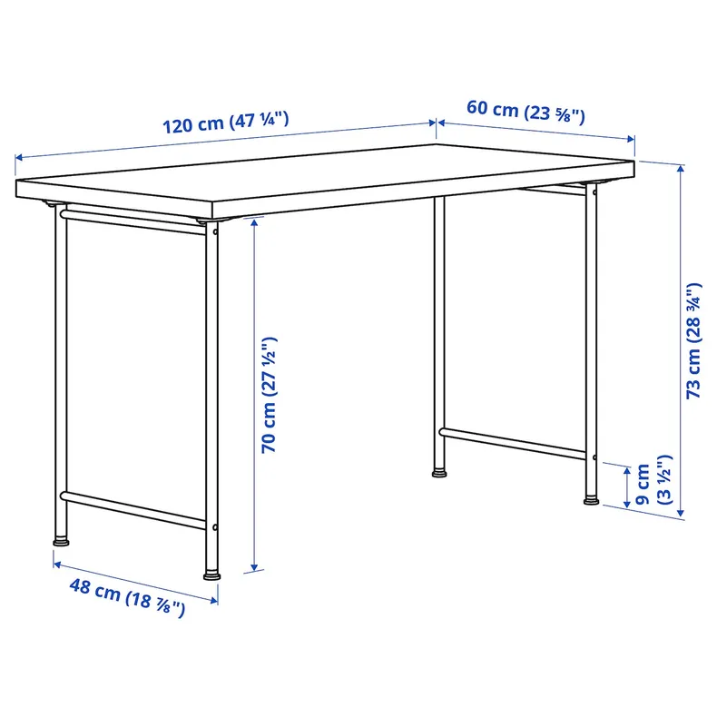 IKEA LAGKAPTEN ЛАГКАПТЕН / SPÄND СПЕНД, письмовий стіл, чорний/коричневий/білий, 120x60 см 395.636.35 фото №5