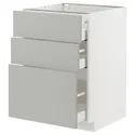 IKEA METOD МЕТОД / MAXIMERA МАКСИМЕРА, напольный шкаф с 3 ящиками, белый / светло-серый, 60x60 см 595.387.20 фото thumb №1