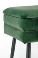 Скамейка бархатная HALMAR VELVA Velvet, 78/42/37 см, темно-зеленый/черный фото thumb №4