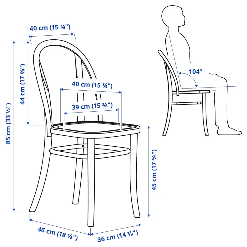 IKEA IDANÄS ИДАНЭС / SKOGSBO СКОГСБУ, стол и 2 стула, белый / темно-коричневый, 51 / 86x96 см 295.151.12 фото №7