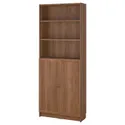 IKEA BILLY БІЛЛІ / OXBERG ОКСБЕРГ, книжкова шафа з дверцятами, коричневий горіх, 80x30x202 см 494.833.65 фото thumb №1